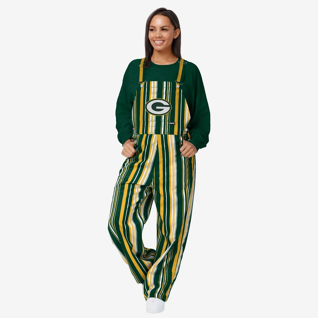 New Womens Hyper Stripe Bib Overalls