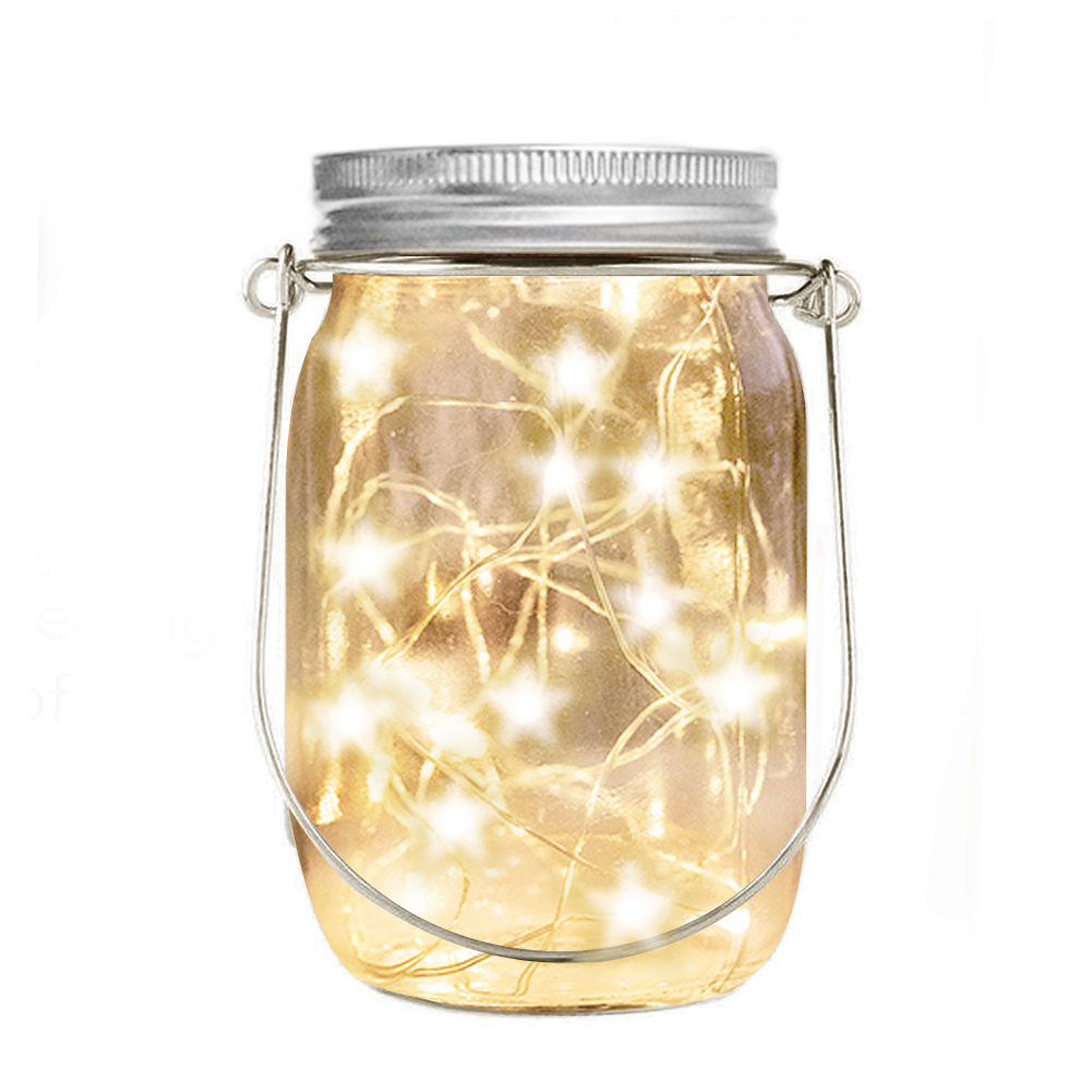 

LED Solar Mason Jar Glass Bottle Star Fairy String Hanging -String Light, 501 Original