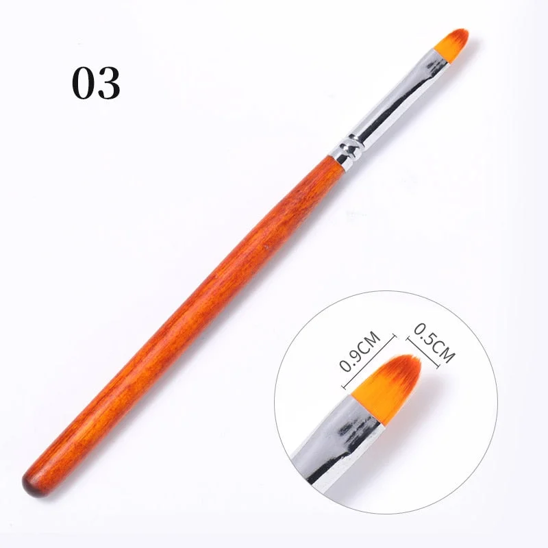 1 Pc Gradient Bloom Nail Painting Brush Pen UV Gel Nail Art Brush With Wood Handle Nylon Hair Draw Manicure Nail Art Tool-Nail Inspo