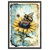 (Big Size) Bee On Sunflower- 11CT Stamped Cross Stitch 40*60cm/15.75*23.62in