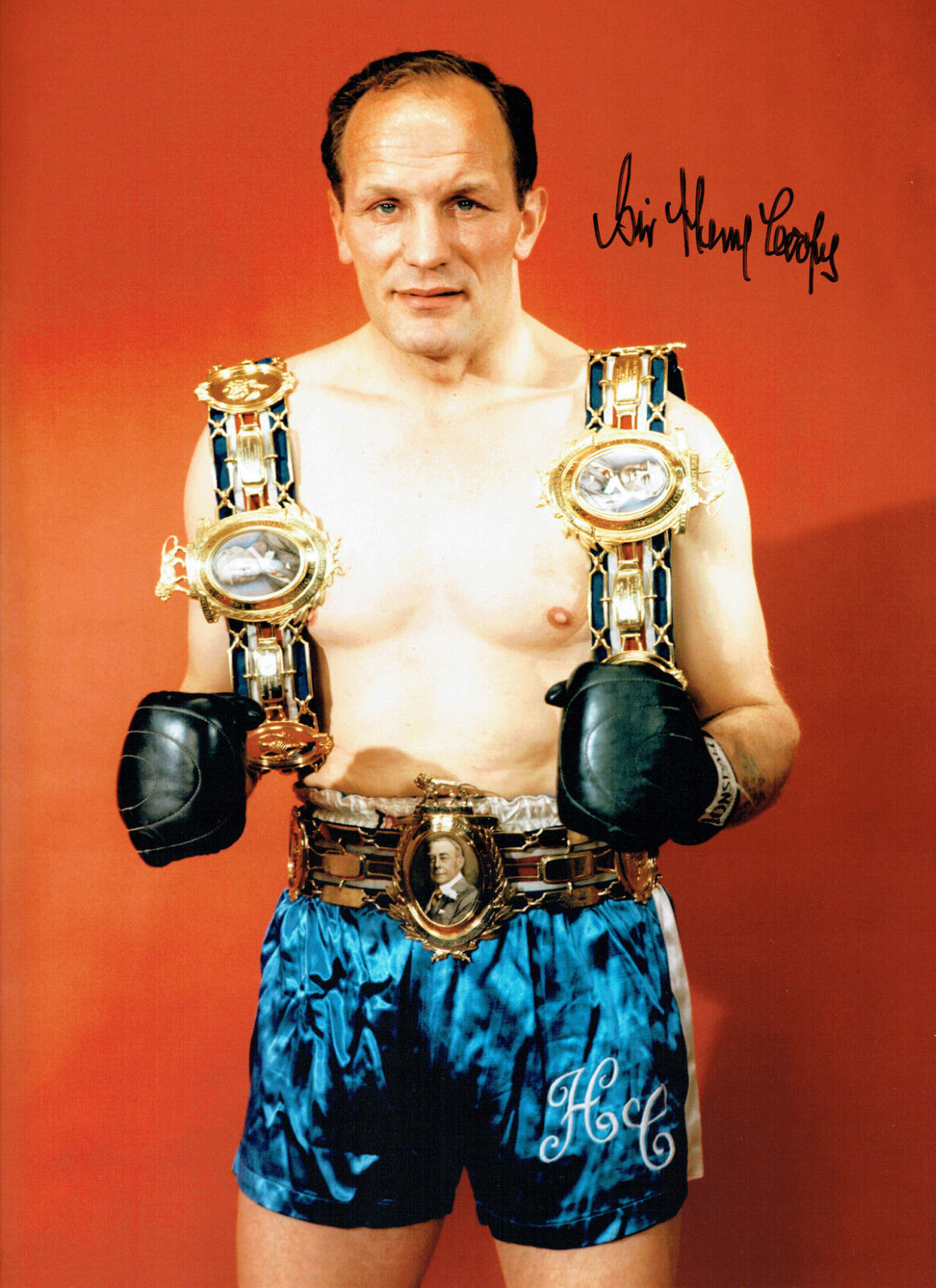 Sir Henry COOPER Signed Autograph Boxing Massive 16x12 Belt Photo Poster painting AFTAL COA