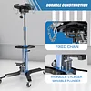 LARBANKE Hydraulic Transmission Jack with 2 Stage Hydraulic Ram,1322lbs Capacity with Foot Pedal,33.4"-68.8" High Lift,2-Stage Hydraulic Lift Telescoping Transmission Jack,360&deg; Swivel Wheel,Blue