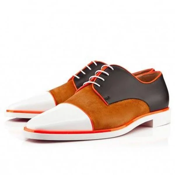 Stylish Color Matching Leather Shoes Oxford Shoes | EGEMISS