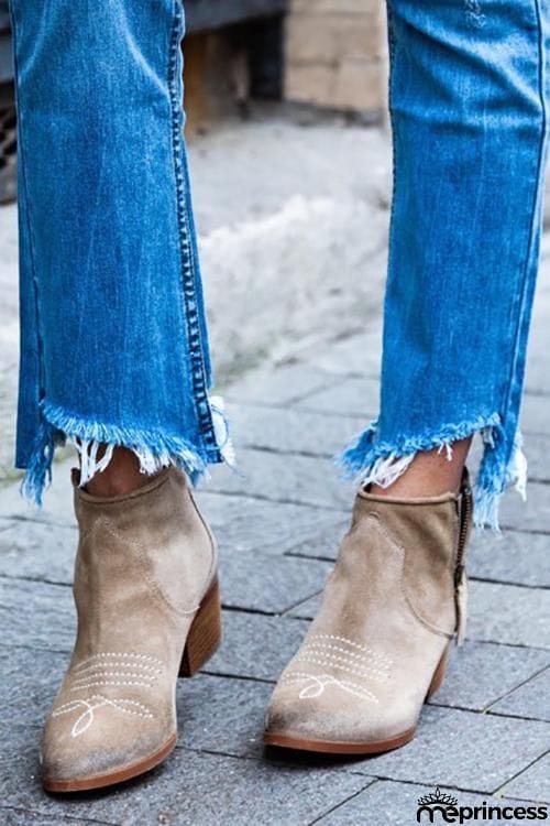 Side Zipper Ankle Boot