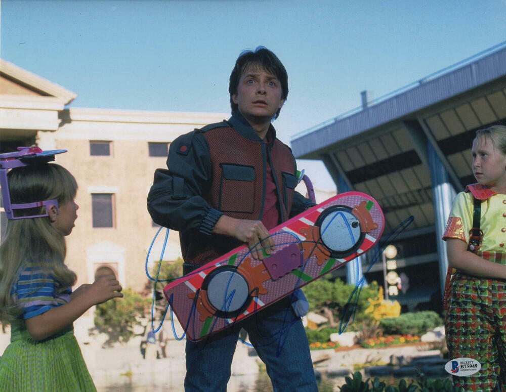 MICHAEL J FOX SIGNED AUTOGRAPH 11x14 Photo Poster painting - MARTY BACK TO THE FUTURE EE BECKETT