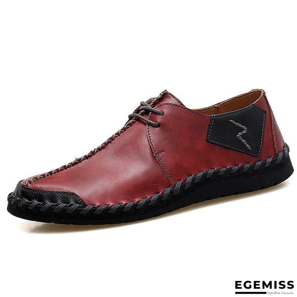 Men Casual Cow Leather Light Comfortable Split Leather Flats Shoes | EGEMISS