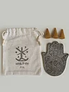 Hand Of Fatima Handmade Metal Incense Holder Tray For Burning Incense