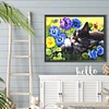 Diamond Painting -DIY Round Drill Cat lounging in Flowers