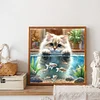 Diamond Painting-DIY Full Round Drill Cat and Fish