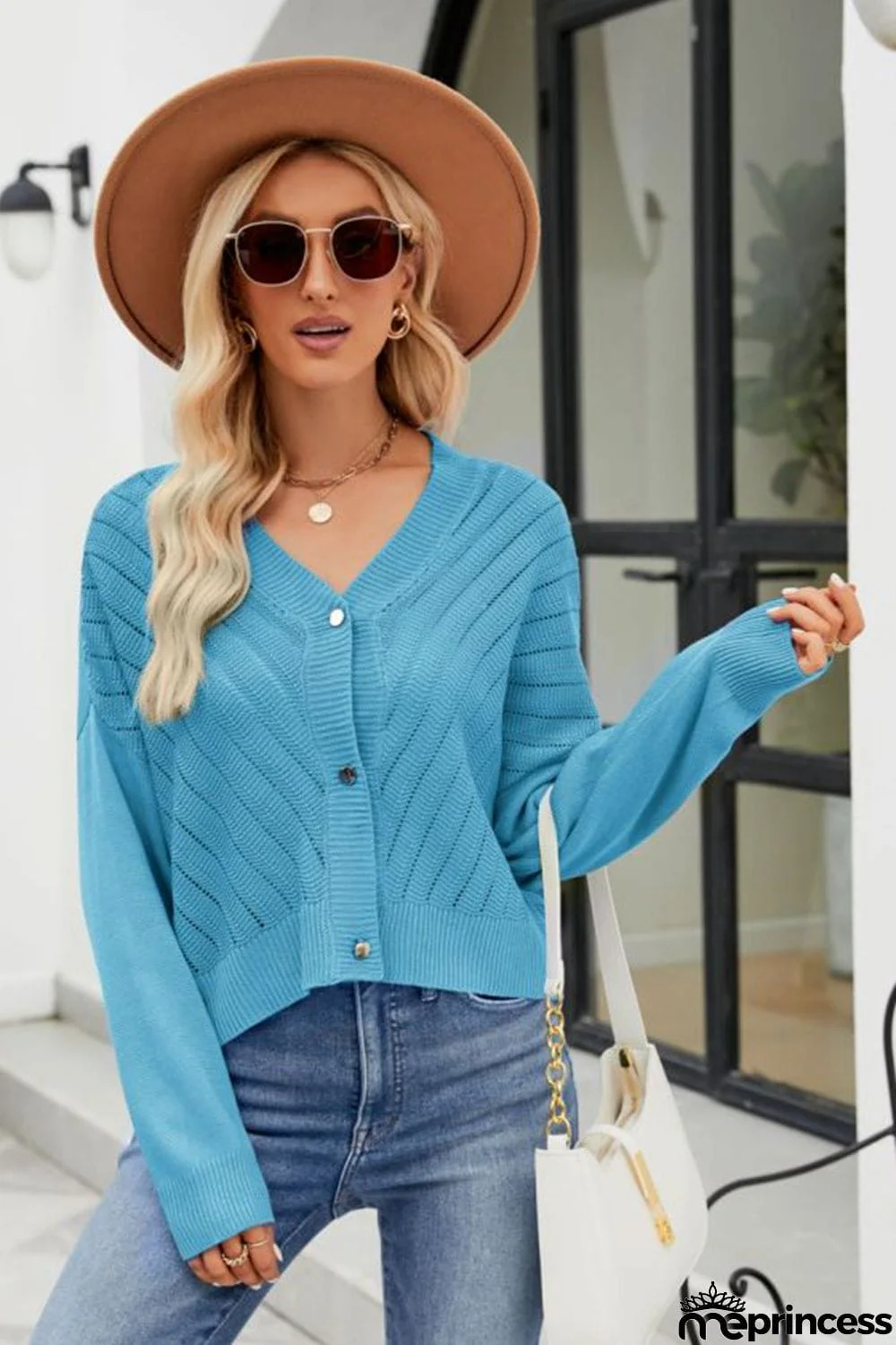 V-Neck Button Down Cardigan