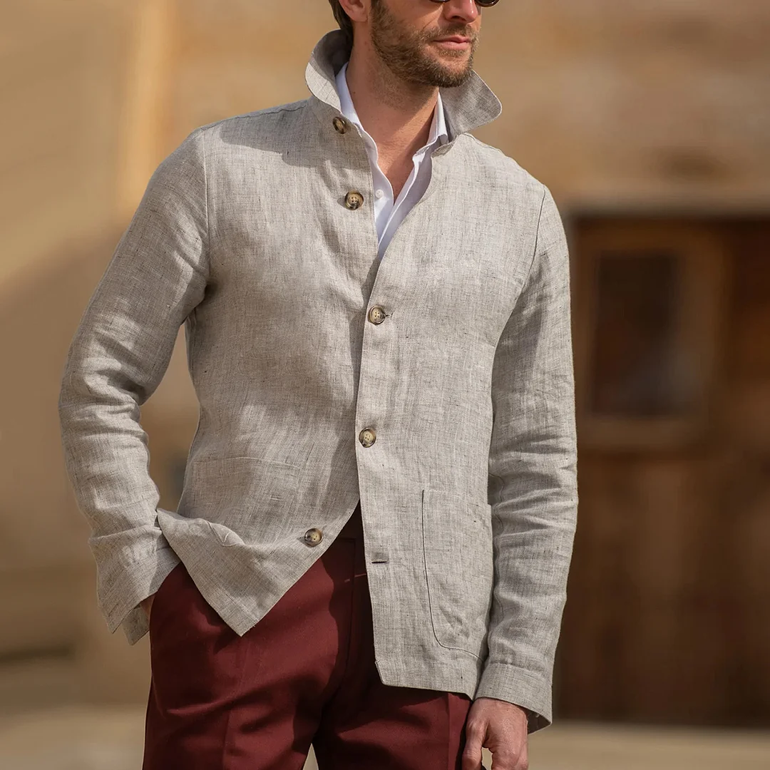 Men's Oversized Linen Simple Loose Jacket