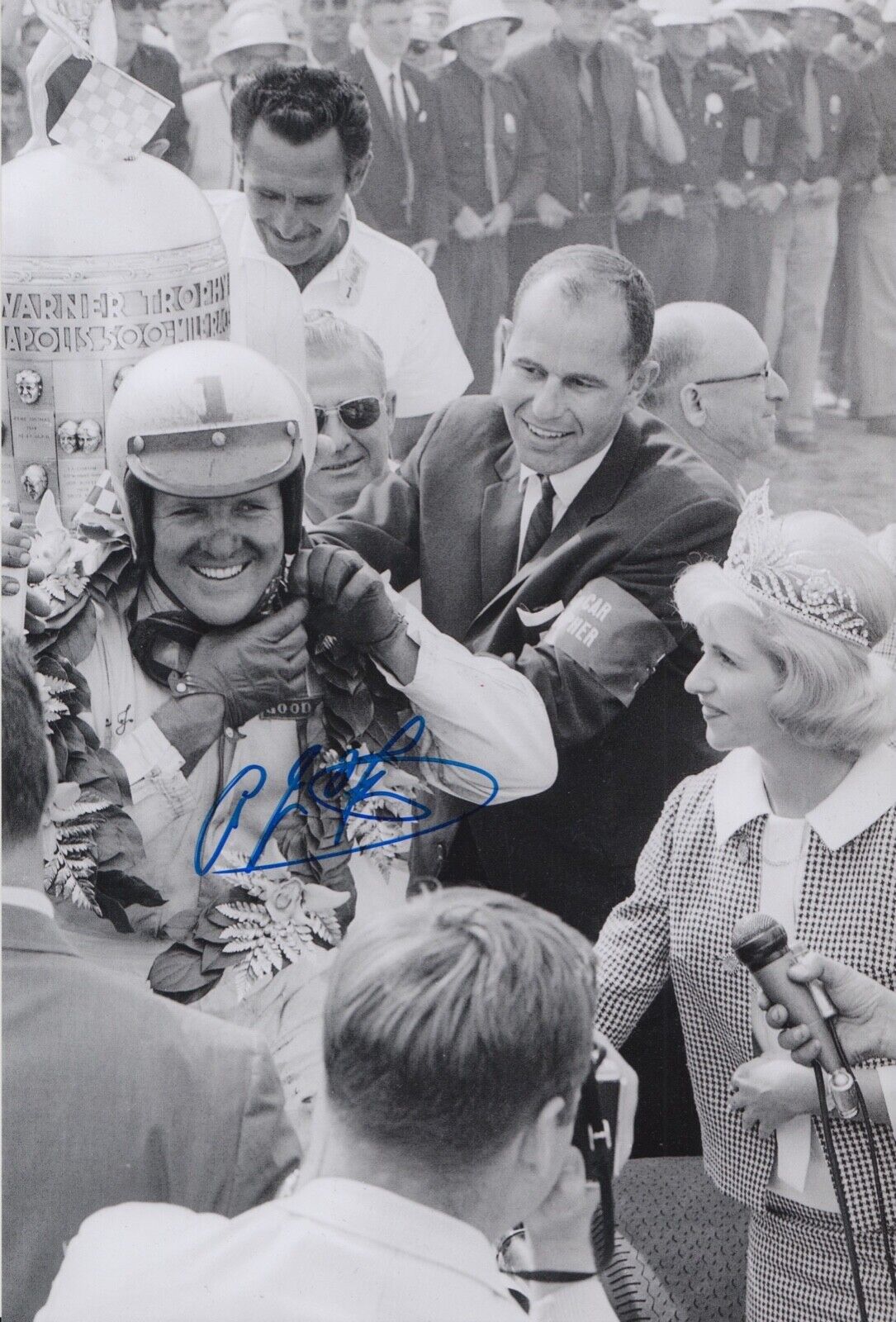 AJ FOYT HAND SIGNED 12X8 Photo Poster painting INDY 500 AUTOGRAPH