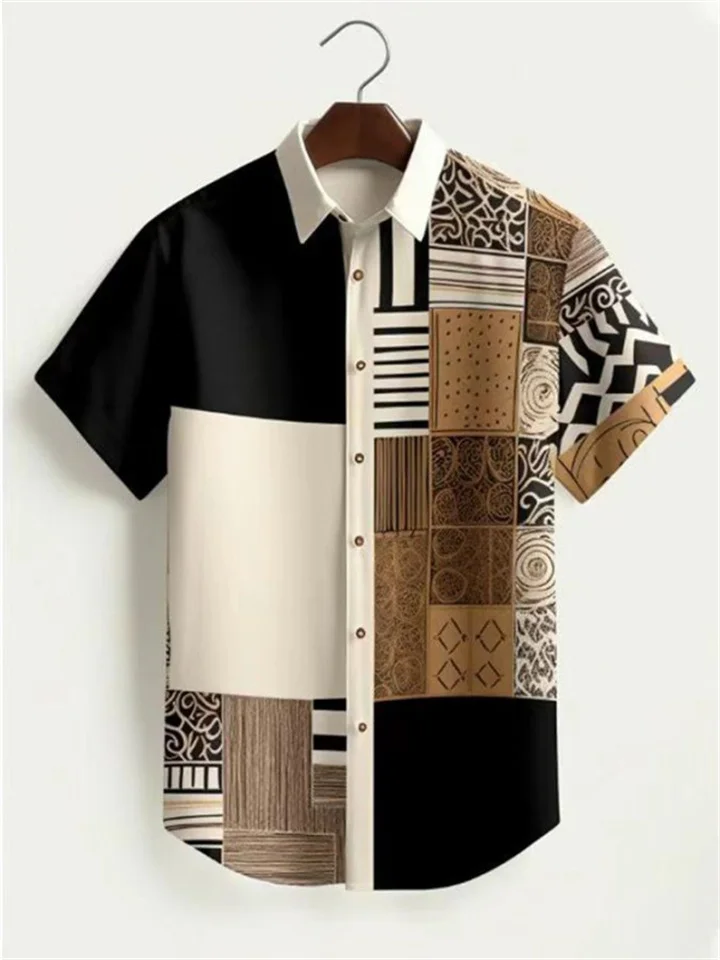 Summer New Men's Fashion Hawaii Short Sleeve Shirt 3D Casual Loose Shirt-JRSEE