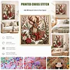 Cross Stitch Needlework Kit 11CT Stamped 40x40cm Holiday(Reindeer Snow)