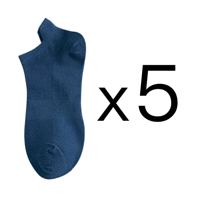 5 Pairs Women Socks Breathable Sports Socks Pack Solid Color Comfortable Cotton Novelty Mesh White Fashion Street Ankle Sock Set