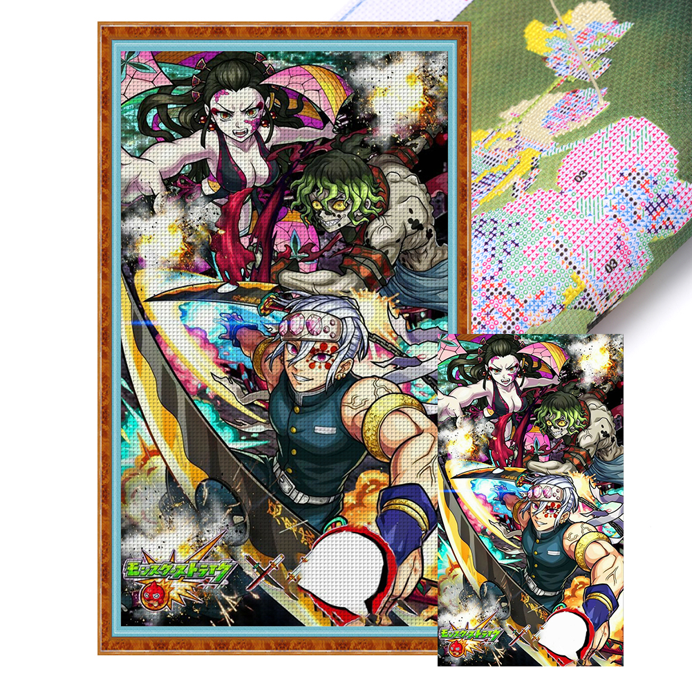 Demon Slayer Full 11CT Pre-stamped Canvas(55*95cm) Cross Stitch