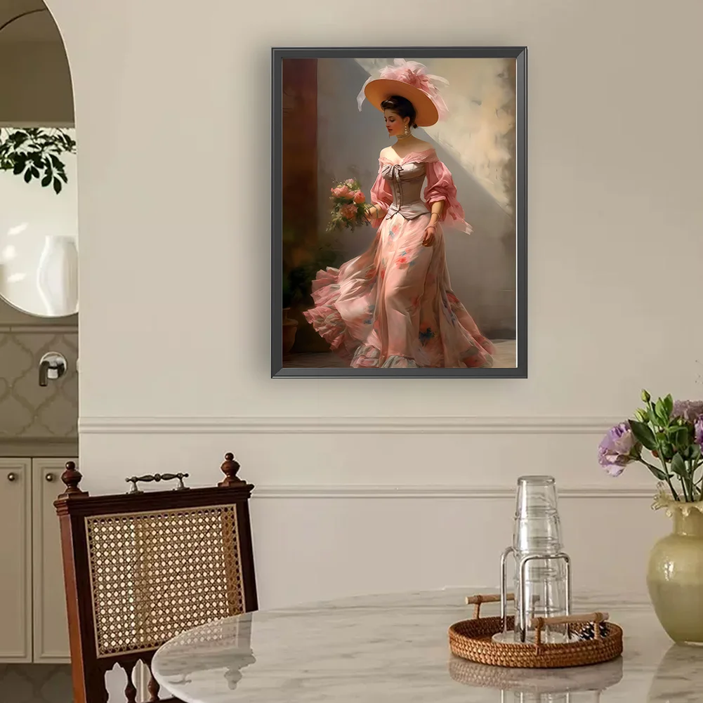 Diamond Painting - Full Round Drill - Elegant Lady(Canvas|30*40cm)