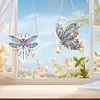(US Local)2pcs Dragonfly Butterfly DIY Diamond Art Pendant Wall Decor for Home