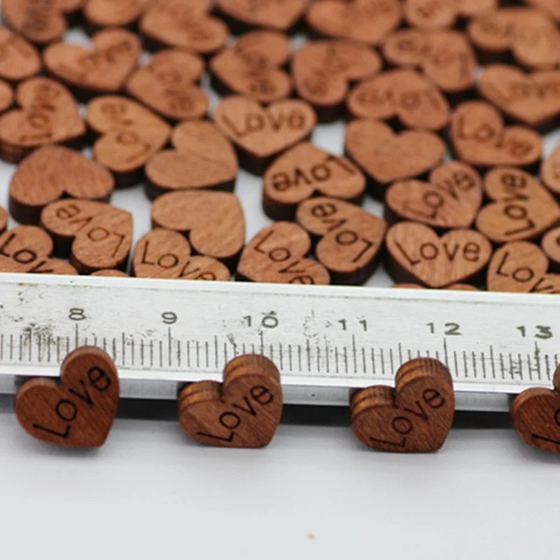 100pcs/lot Love Heart Shape Wooden Craft for Wedding Table Scatter Decor DIY Birthday Party Supplies Decoration 62558
