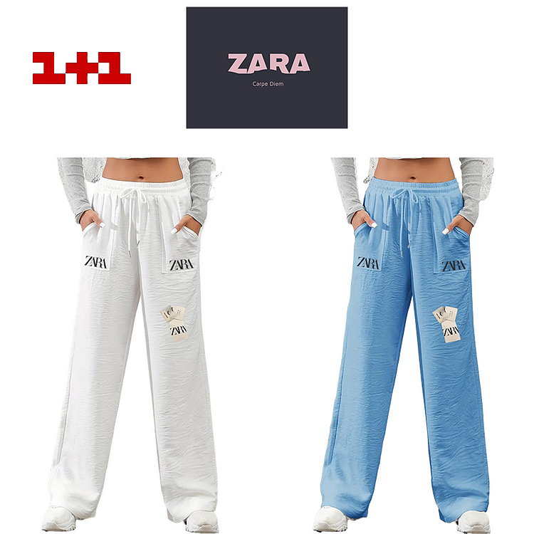 Dámské ležérní lněné kalhoty @Zara, 2 kusy v balení