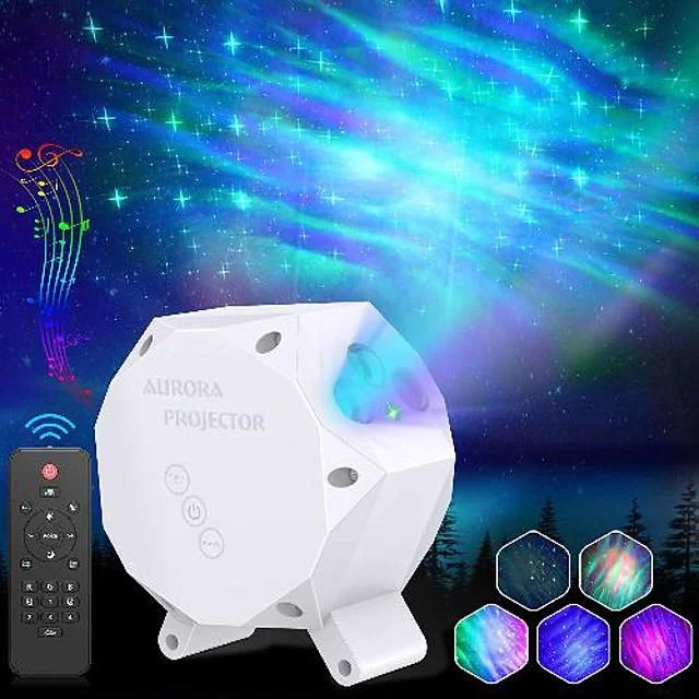 Star ProjectorDelicacy Galaxy Projector Aurora Light Starry Sky Night Light ProjectorBluetooth Music Speaker with Rotating LED Night Light for Home Theater Kids Adults Room Decoration