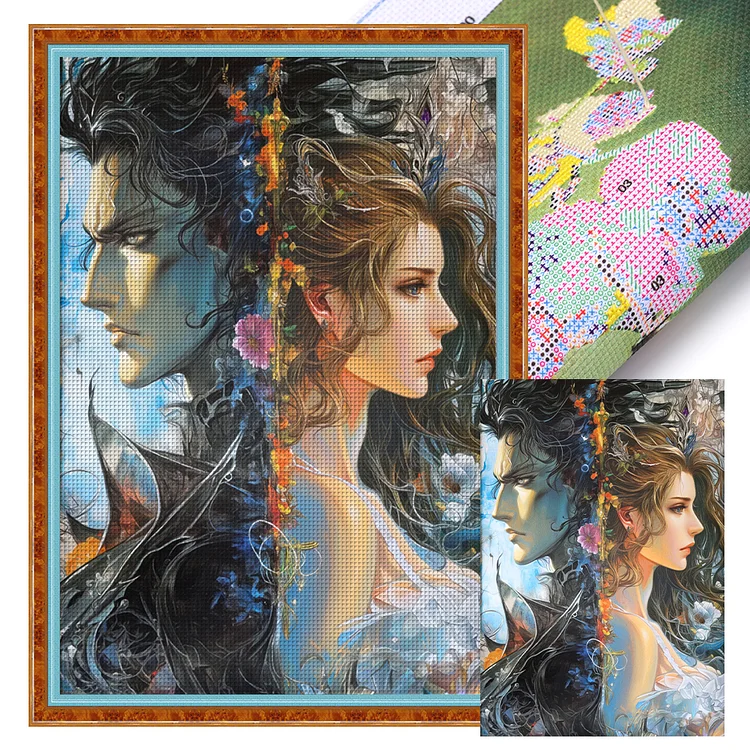 【Huacan Brand】Fantasy Illustration Girl (50*70cm) 11CT Printed cross stitch gbfke