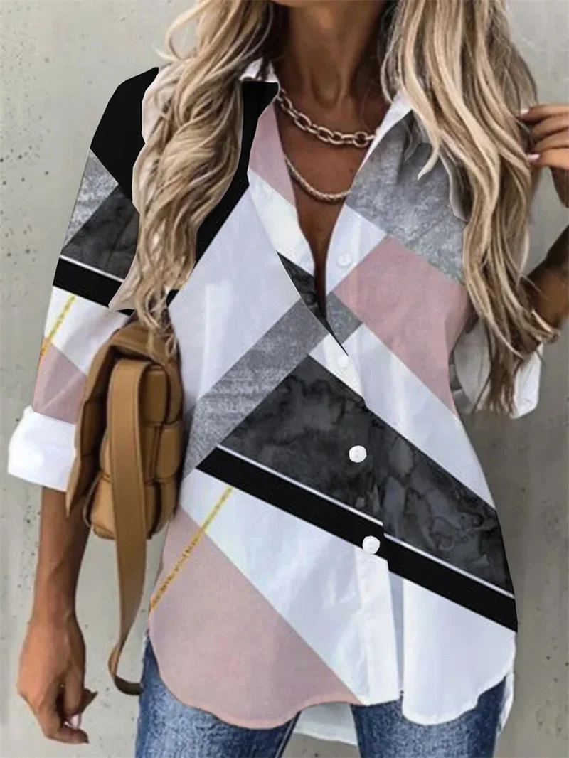 Casual Loose Printed Long-sleeved Shirt