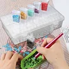 (US Only)64-Grid Clear Plastic Diamond Painting Storage Box Rhinestone Beads Organizer