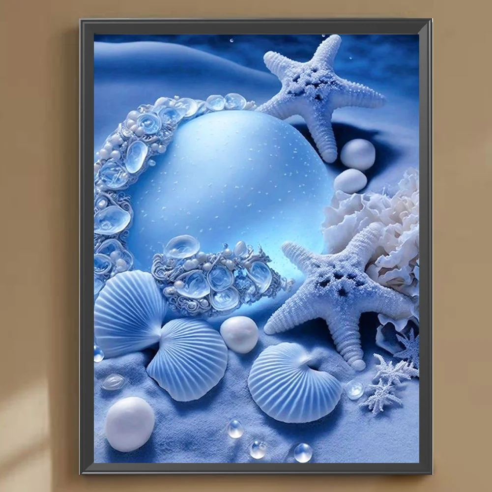 Diamond Painting - Full Round Drill - Coastal Blue Shell(Canvas|30*40cm)