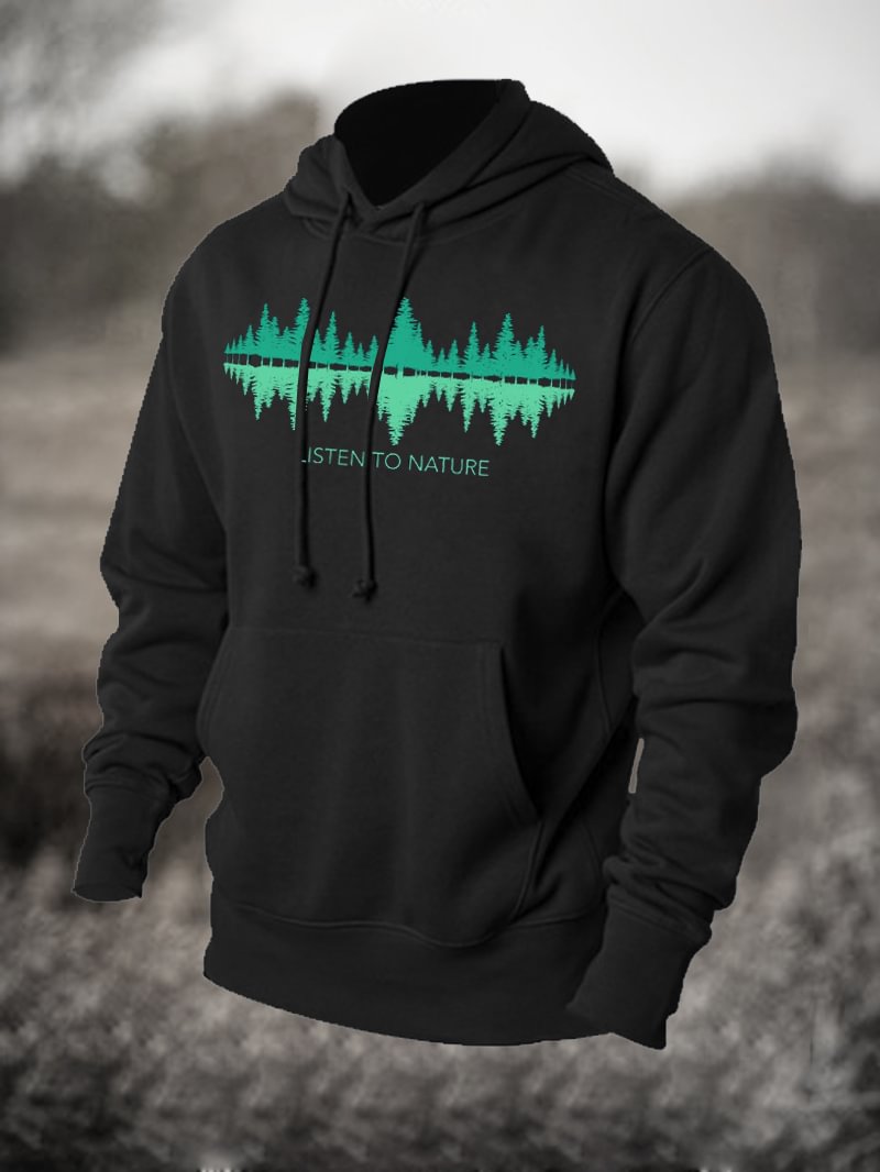 Listen To Nature Printed Men's Hoodie