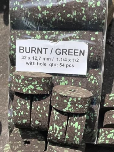 pornhint Pornhint Cork Rings  12 Bright Green Flake Burnt Burl, 1 1/4" X 1/2 "X1/4", Great Rings! New