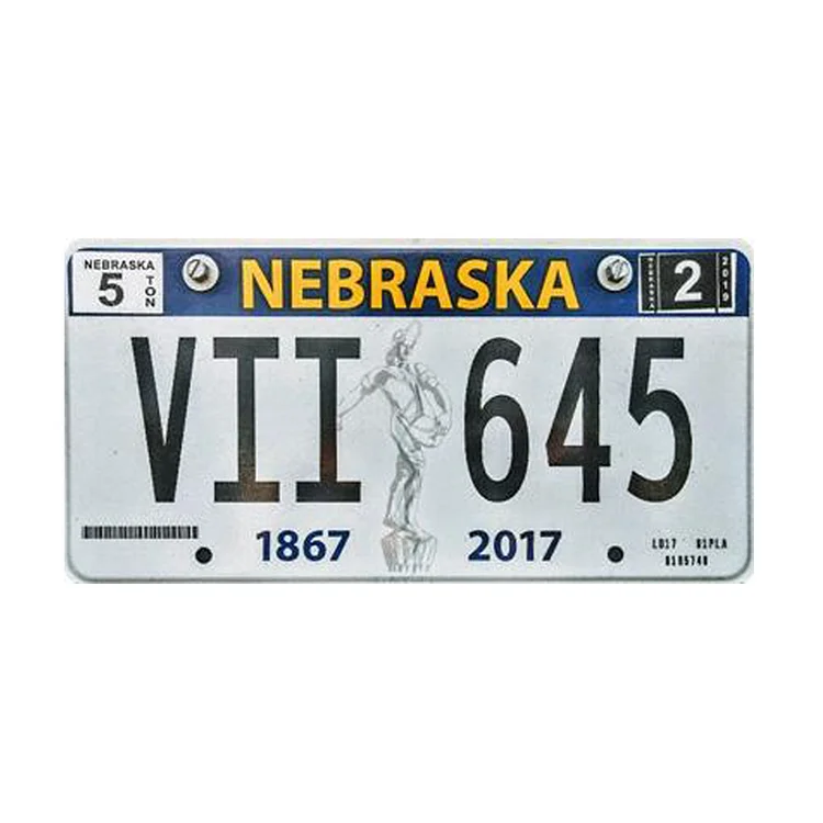 Nebraskaation - permis de plaque de voiture ancienne - 5.9x11.8inch