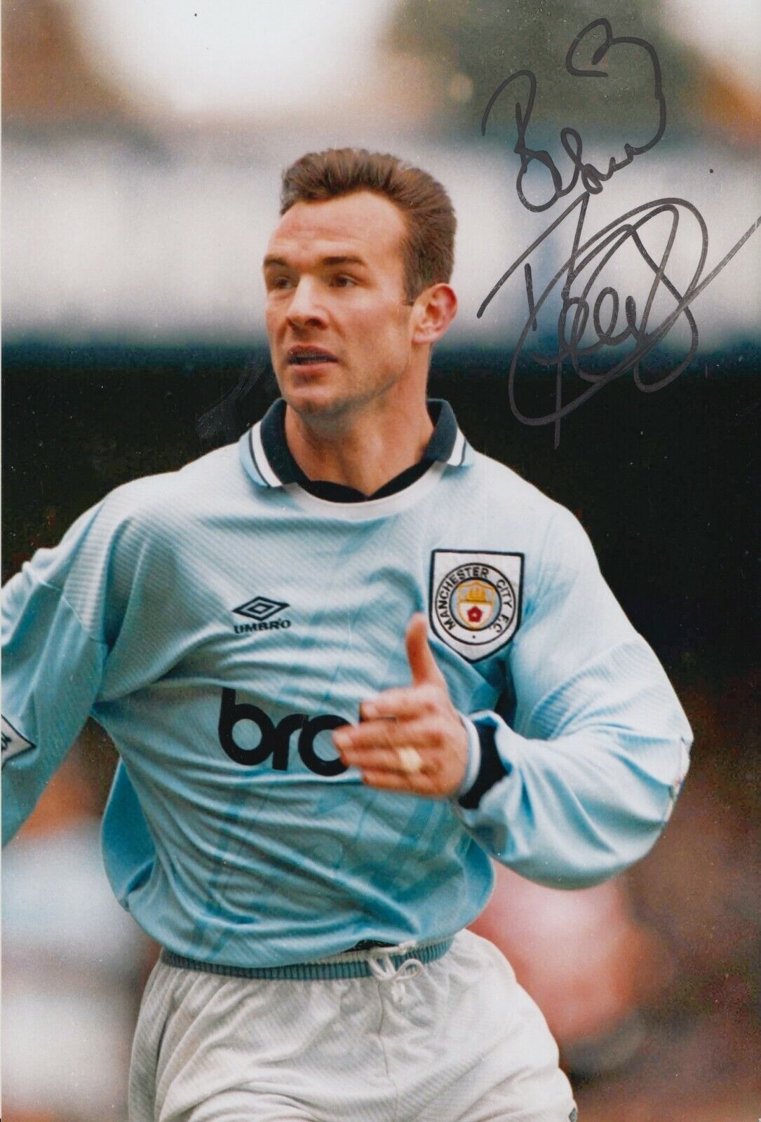 Peter Beagrie Hand Signed 12x8 Photo Poster painting - Manchester City Autograph 1.