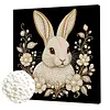 DIY Pearl Painting Rabbit for Home Wall Decor with Frame(30x30cm)