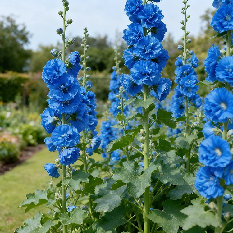 🌺 Starry blue Blue Hollyhock Seeds &ndash; Fall & Winter Planting, Cold-Hardy, Perennial Blooms & Stunning Garden Elegance 🍂