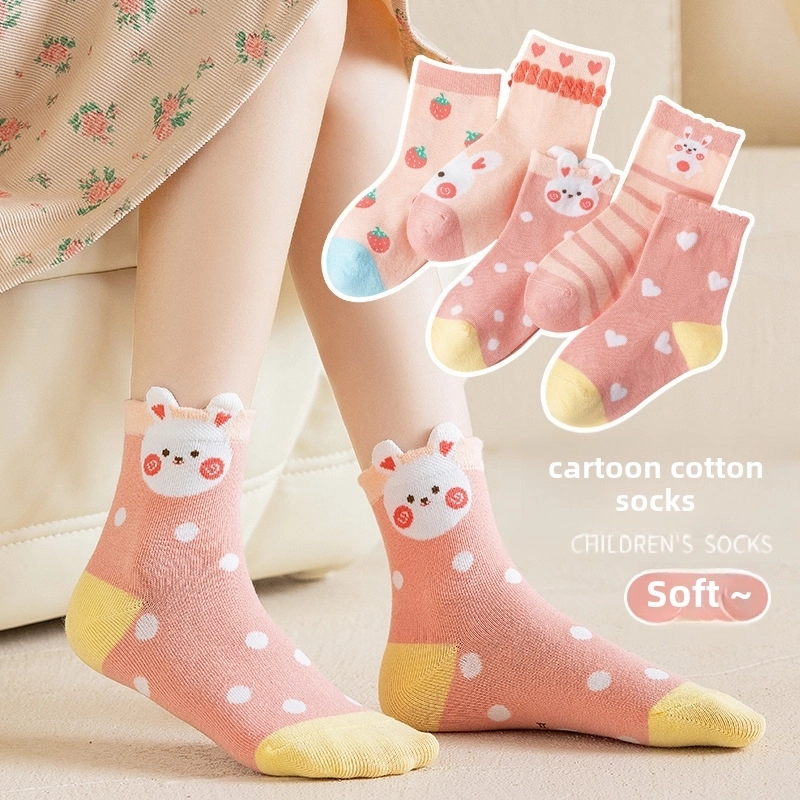 Autumn And Winter Children's Socks Boys And Girls Mid-calf Socks Cartoon Cute Bunny Cotton Socks Baby Socks