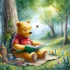 40x40cm Winnie Puuh 5d DIY Vollbohrer Runde Diamond Malerei Kit Wohnkultur