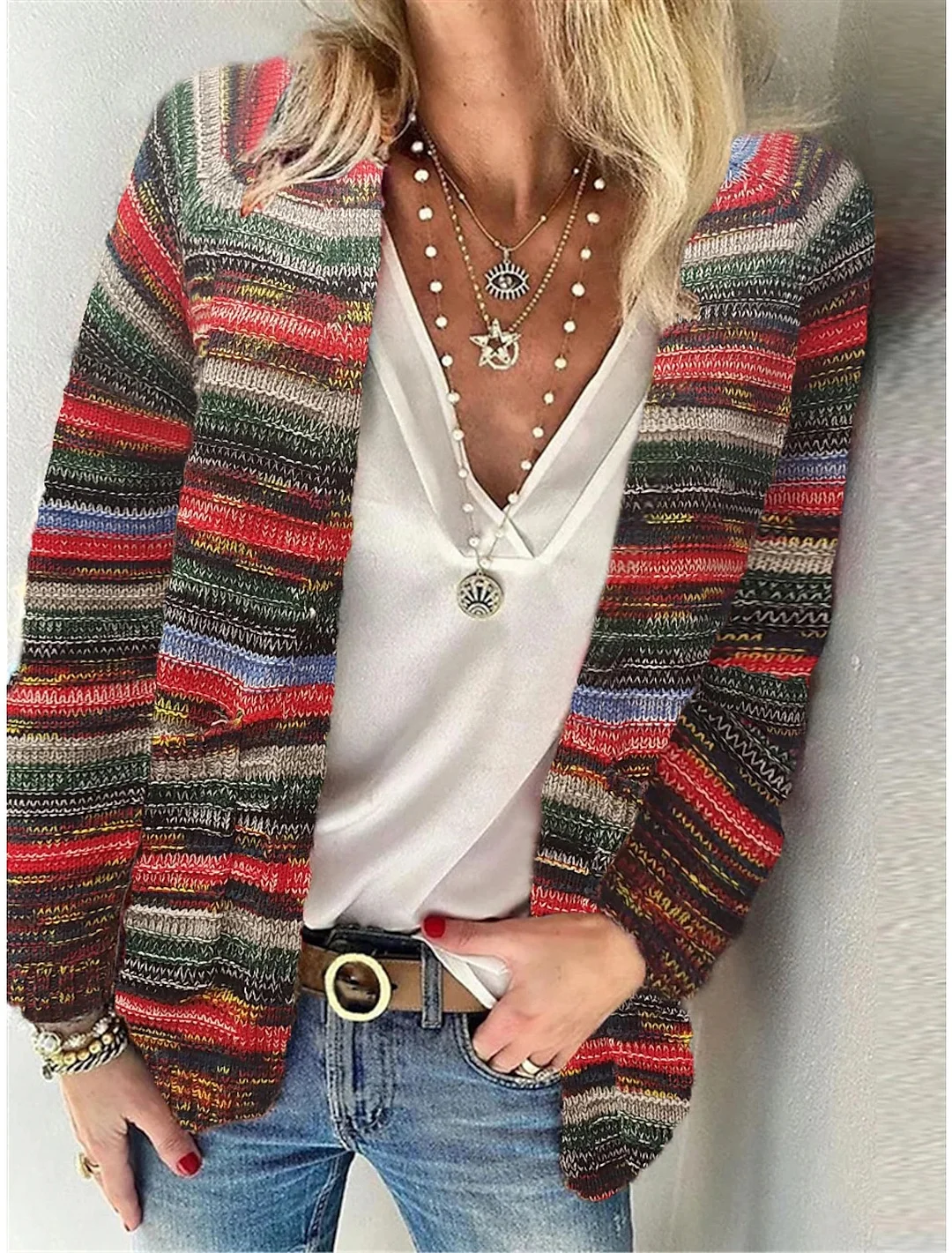 Wongn Wongn Autumn And Winter New Fashion Casual Women's Wear Long Sleeve Multi-Color Women's Sweater Knit Cardigan