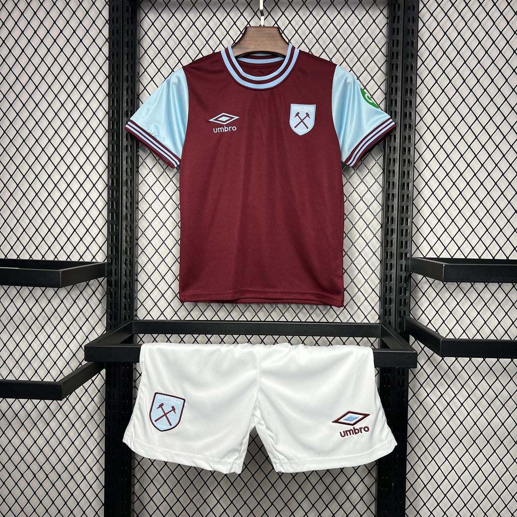 2024-2025 Kids West Ham United Home Football Shirt 1:1 Thai Quality