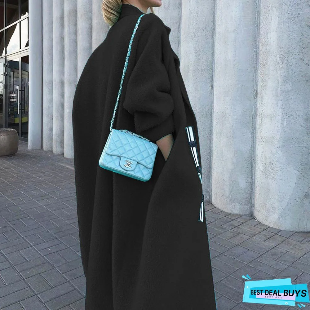 Women's Coat Is Loose and Thin, Medium and Long Wool Coat