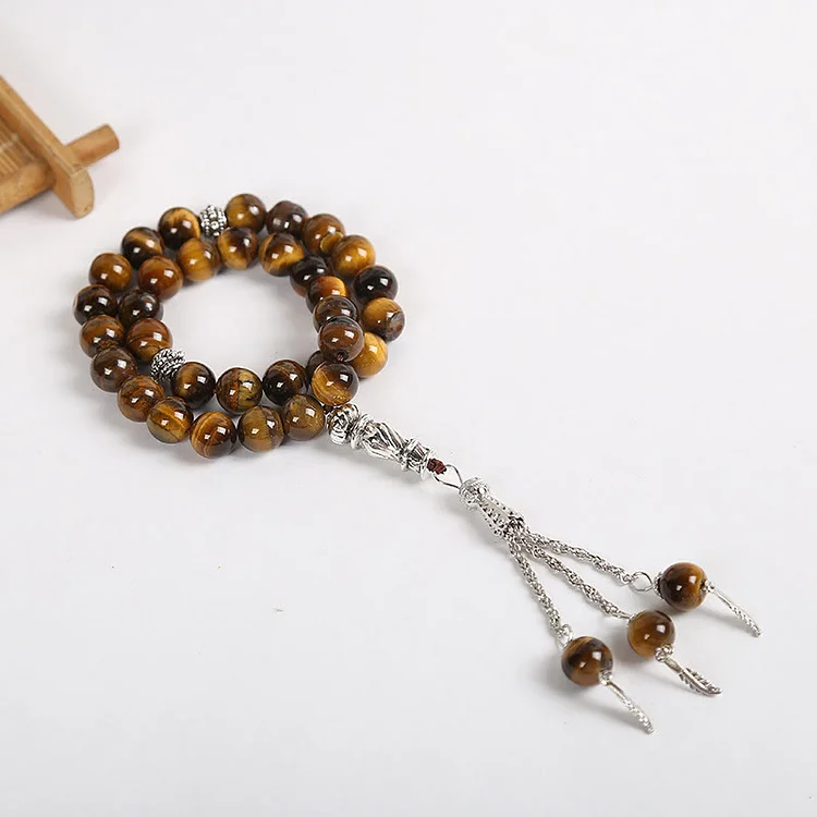 Olivenorma Tiger Eye 33pcs 99pcs Muslim Prayer Rosary Bracelet