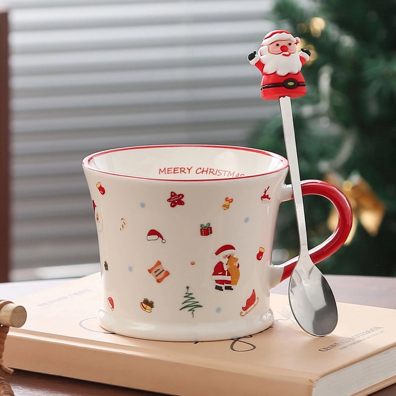 Christmas Cute Christmas Tree Santa Claus Ceramics Mug 1 Piece