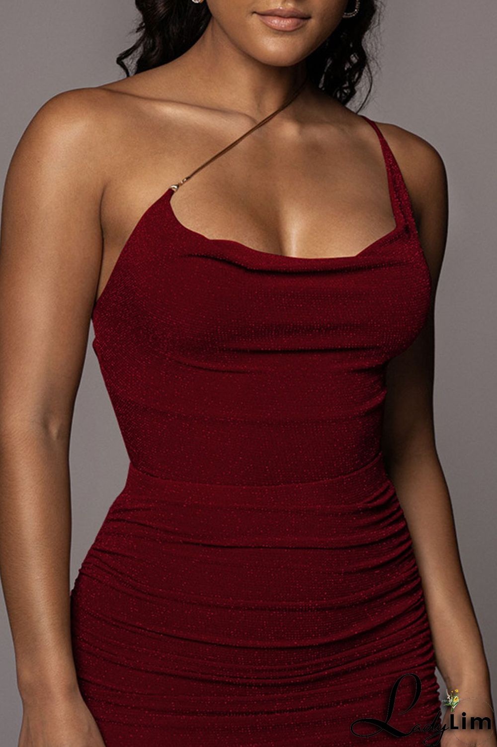 Blue Sexy Solid Split Joint Fold Spaghetti Strap Sleeveless Two Pieces