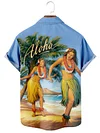 Retro Hawaiian Hula Dance Beauty Casual Shirt