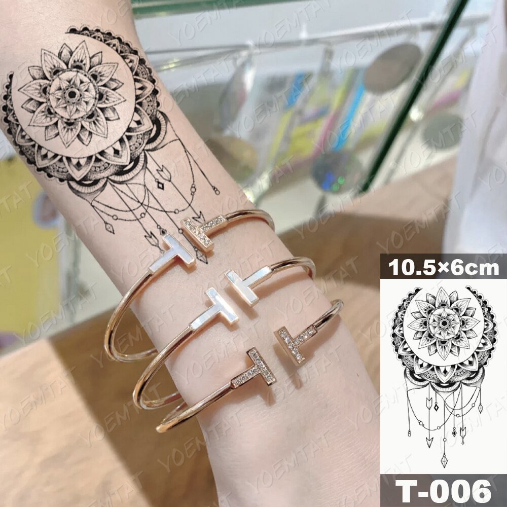 Gingf Flower Waterproof Temporary Tattoo Sticker Rose Butterfly Snake Flash Tatto Woman Arm Body Art Fake Tatoo Man Child Kids