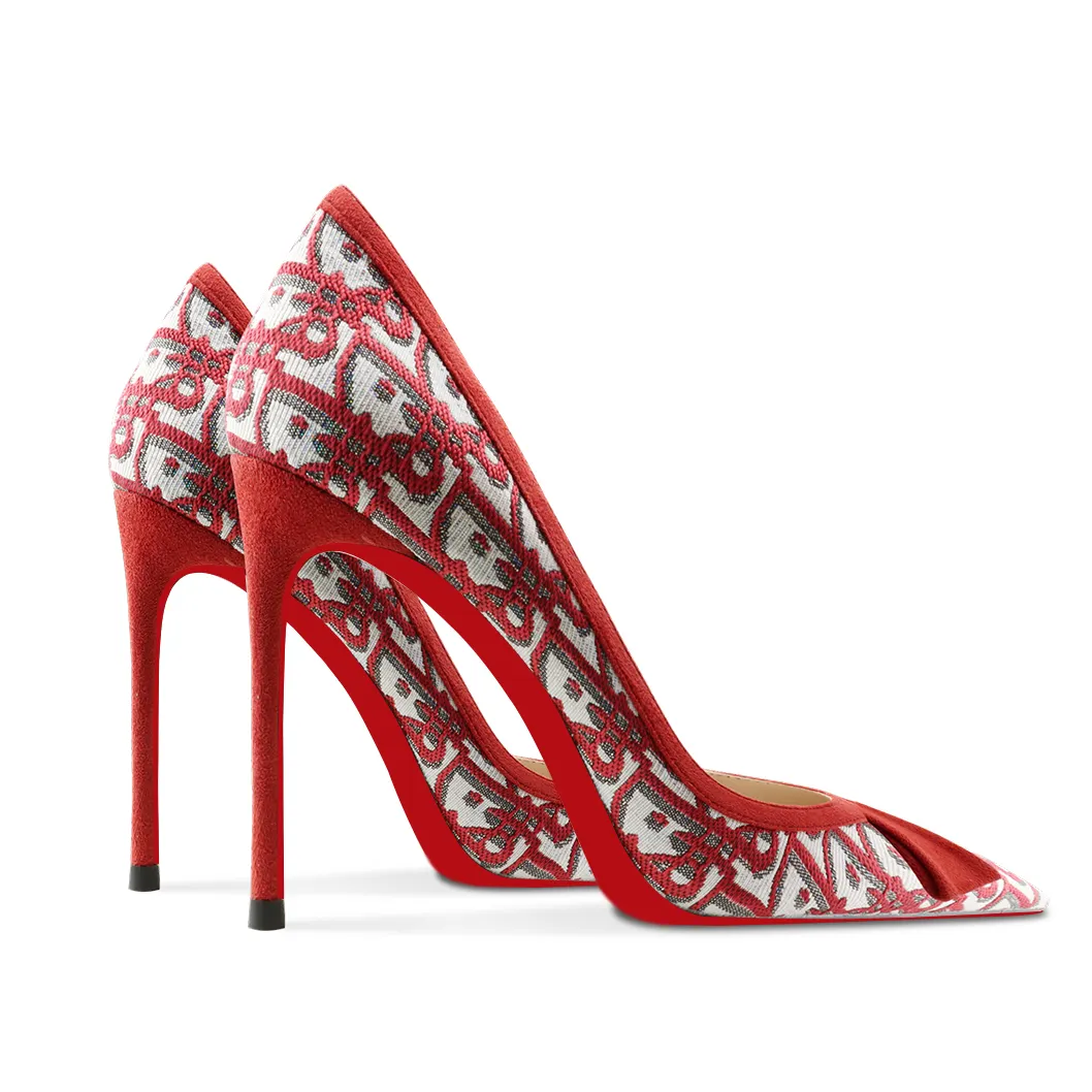 100mm Bowknot Fashion High Heels Sexy Prom Mixed Colors Red Bottoms Stiletto Suede-vocosishoes