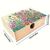 5D DIY Diamond Painting Handmade Wood Storage Box Crystal Storage Case (Flower)