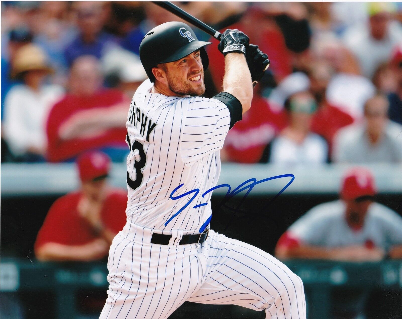 TOM MURPHY COLORADO ROCKIES ACTION SIGNED 8x10