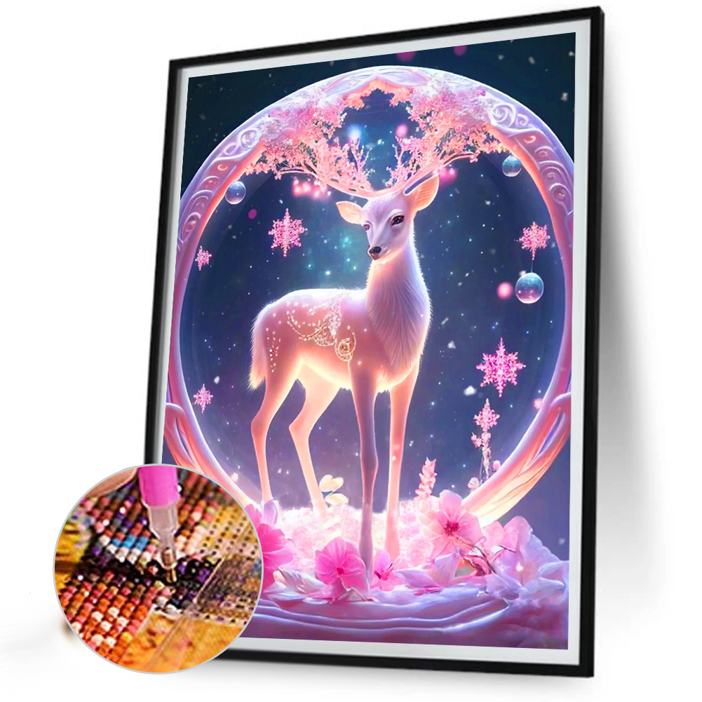 Deer-Full Round Diamond Painting-30*40CM