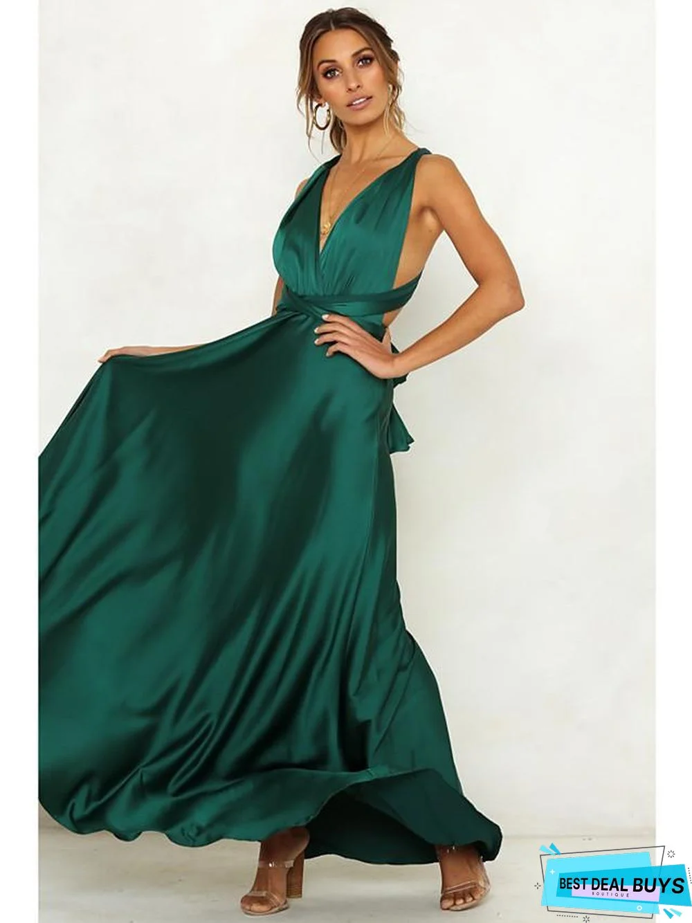 Women's Sheath Dress Maxi long Dress Sleeveless Solid Color Backless Summer Hot Sexy Blushing Pink Green